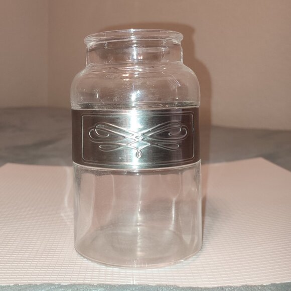 Academia Vintage Glass Jar Vase Celtic Metallic Decoration Keltic Design Style - Picture 1 of 8